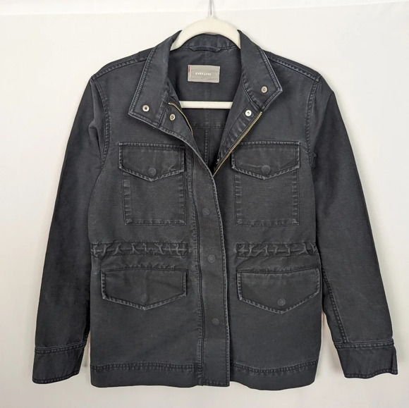 Everlane S Modern Utility Jacket Cargo Pockets Zip Up Hoodless Coat Oversized - Picture 1 of 16